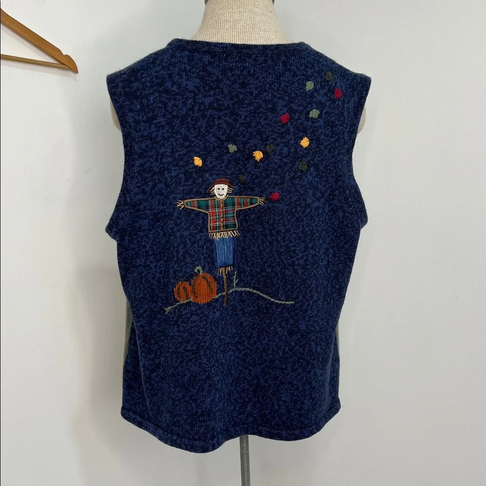 CJ Banks Women’s Size 1X Sweater Vest Hand Embroidered Fall Autumn Pumpkin - Picture 5 of 13